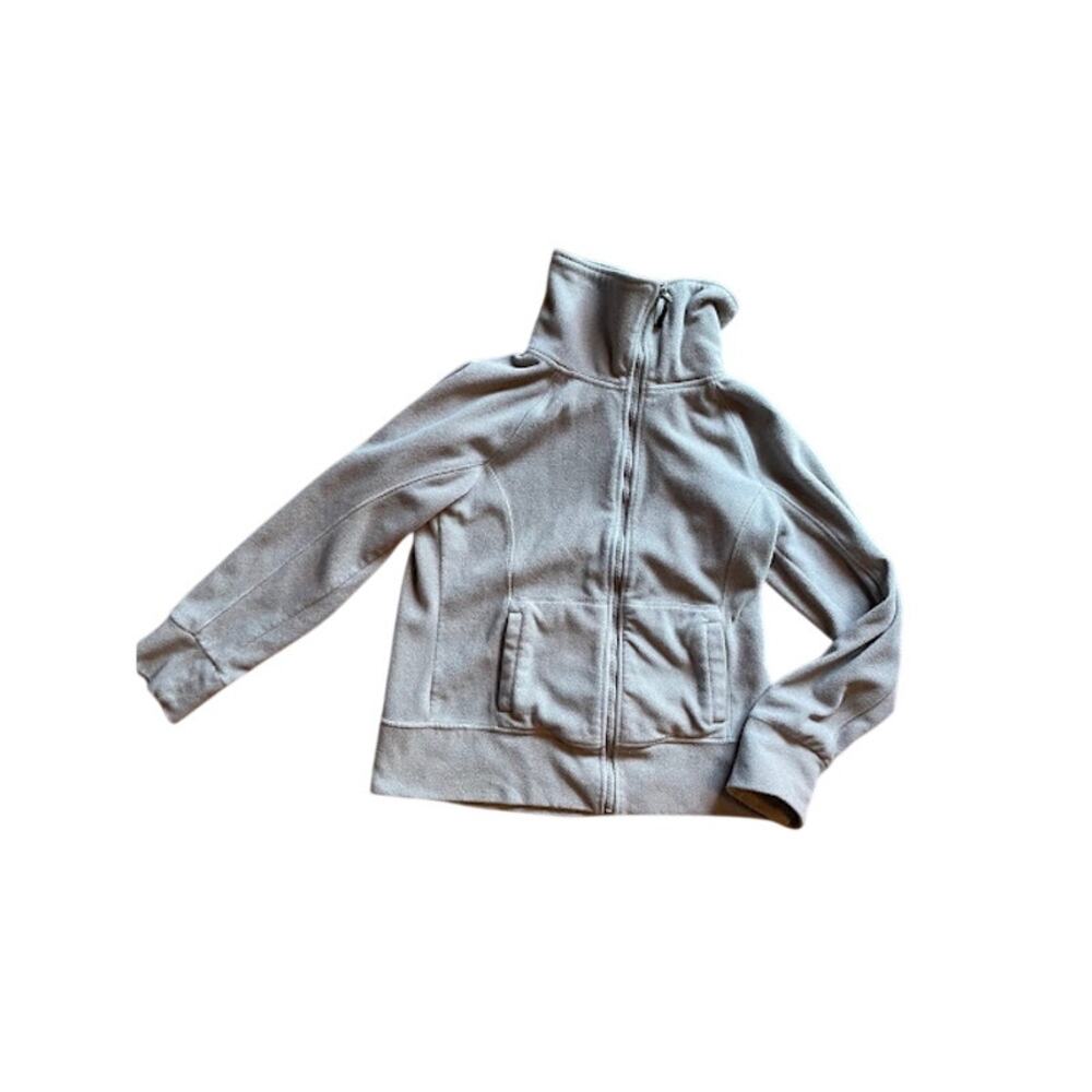 Calvin Klein Performance Gray Full Zip Fleece Cowl Neck Jacket Women's Large